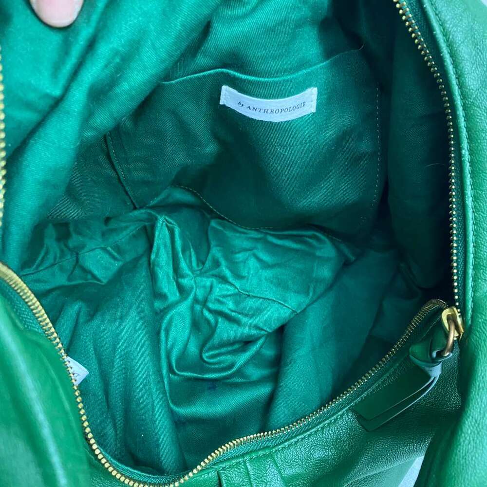 Anthropologie Women's Green Lambskin Leather Hobo - Picture 7 of 13